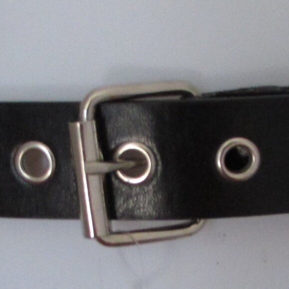 Black Genuine Leather Grommet Belt - Small - Picture 10 of 10